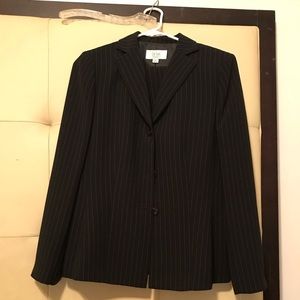 Le Suit Black Pinstripe Suit